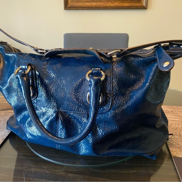 Coach Shiny Blue Women's Satchel - Picture 2 of 4